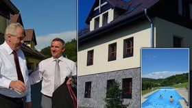 Miloš Zeman vyrazil na Moravu: Ubytoval se v penzionu svého kancléře Mynáře a užil si zde i bazén