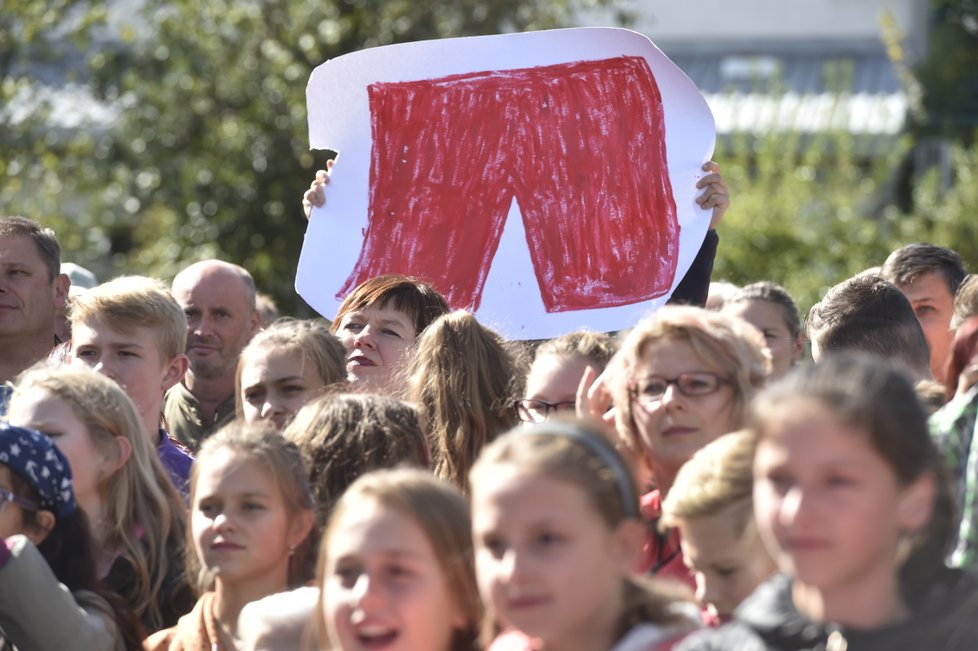 Miloš Zeman navštívil v Olomouckém kraji obec Mohelnice (26.9.2018).