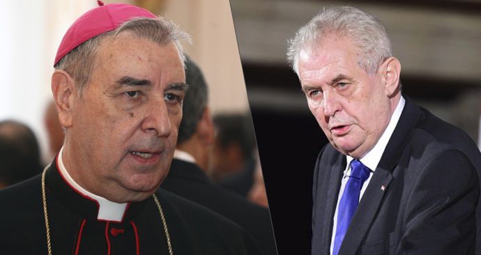 Prezident Miloš Zeman udělí ve středu státní vyznamenání apoštolskému nunciovi Giuseppemu Leanzovi, který v Česku zastupuje Vatikán