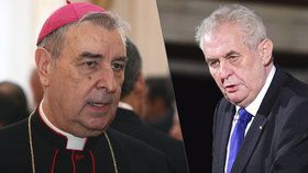 Prezident Miloš Zeman udělí ve středu státní vyznamenání apoštolskému nunciovi Giuseppemu Leanzovi, který v Česku zastupuje Vatikán.