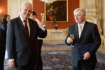 Prezident Miloš Zeman a premiér úřednické vlády Jiří Rusnok na Hradě