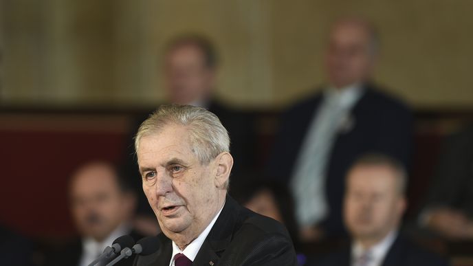 Miloš Zeman při inauguraci