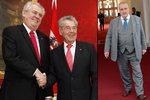 Miloš Zeman si potřásá pravicí s prezidentem Fischerem v rakousku, kde se opět vyjádřil i ke sporu se Schwarzenbergem