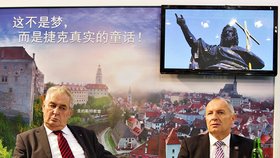 Miloš Zeman na čínském veletrhu