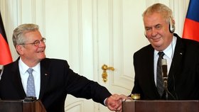 MIloš Zeman se dočkal pochvaly od německého prezidenta Joachima Gaucka