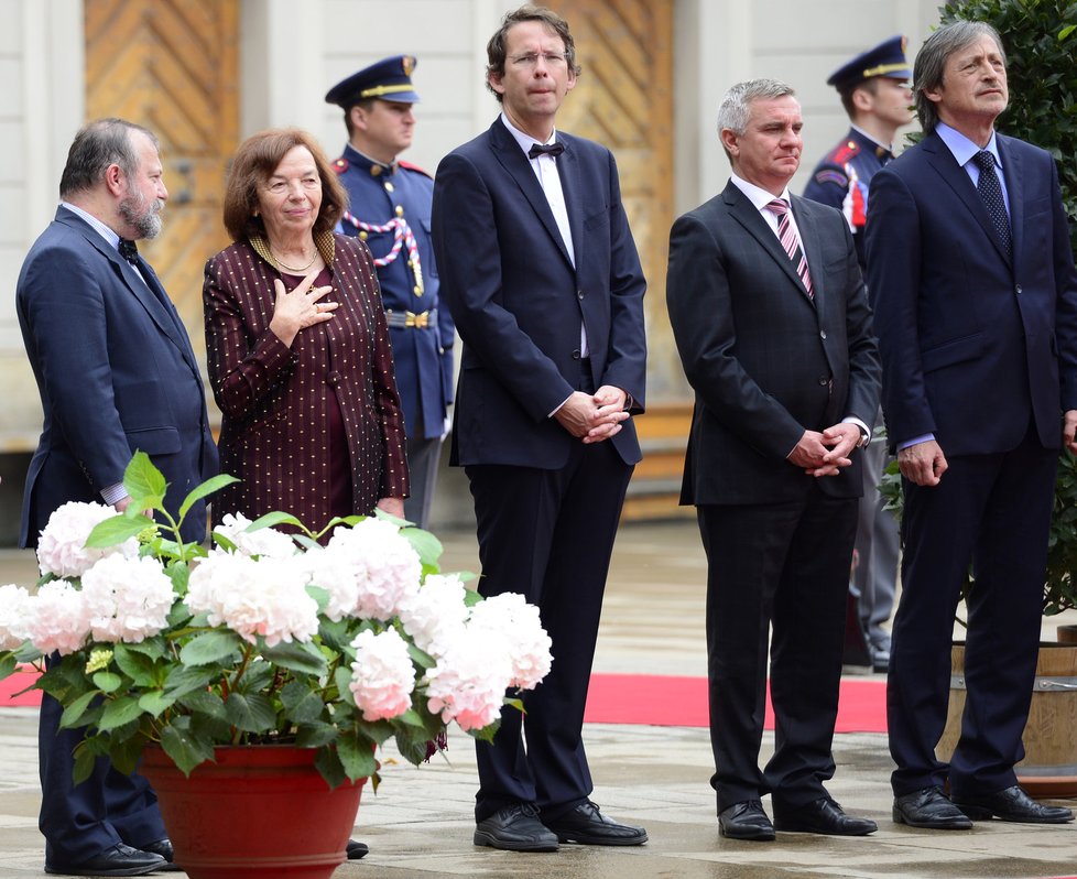 Spolu se slovenským prezidentem přicestovala do Česka i velvyslankyně Livia Klausová.