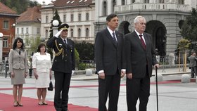 Ve Slovinsku přivítal český první pár prezident Borut Pahor s první dámou Tanjou Pečarovou