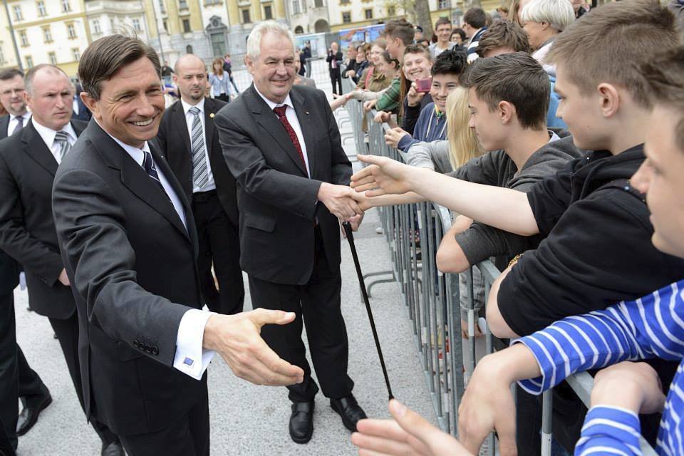 Borut Pahor: Přivítání Miloše Zemana v slovinské Lublani