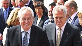 Miloš Zeman se svým hostitelem, srbským prezidentem Nikoličem