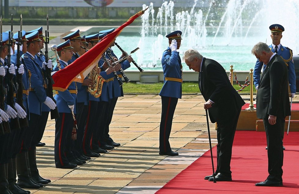 Miloš Zeman na začátku své státní návštěvy Srbska