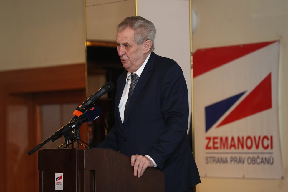 Prezident Miloš Zeman vystoupil na sjezdu Strany práv občanů - zemanovců (7. 3. 2020).