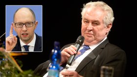 Prezident Zeman zkritizoval ukrajinského premiéra Jaceňuka