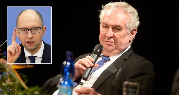 Prezident Zeman zkritizoval ukrajinského premiéra Jaceňuka