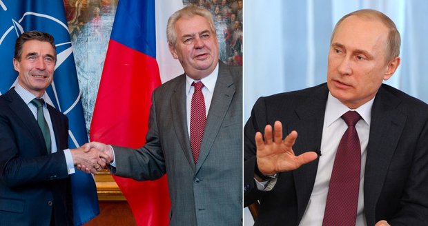 Zatímco prezident Zeman si potřásl rukou se šéfem NATO Rasmussenem, ruský prezident Putin varoval EU před narušením dodávek ruského plynu