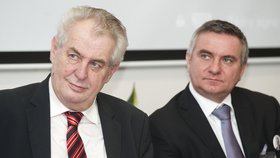 Kancléř Mynář (vpravo) se rozpovídal o záměrech prezidenta Zemana i strany SPOZ Zemanovci