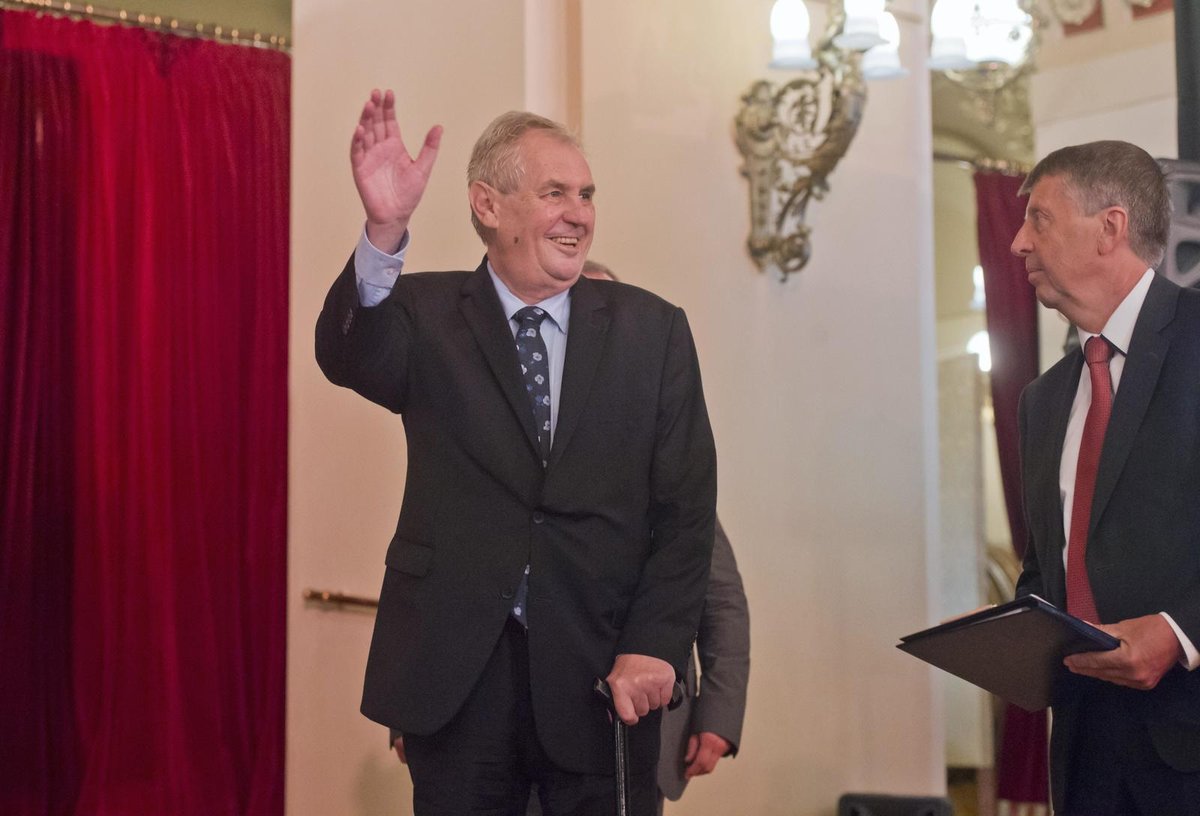 Prezident České republiky Miloš Zeman při vystoupení na Žofínském fóru.