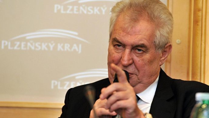 Miloš Zeman při návštěvě Plzeňského kraje