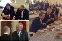 Zeman si potřásl rukou s Putinem: S kým se prezident sešel v Moskvě?
