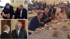 Miloš Zeman na návštěvě Moskvy: Pozdravil se s Putinem, sešel se s Ficem a vyrazil na recepci do Kremlu