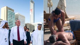 Prezident Miloš Zeman v Emirátech zavzpomínal na to, že tam rád jezdí i kancléř Mynář