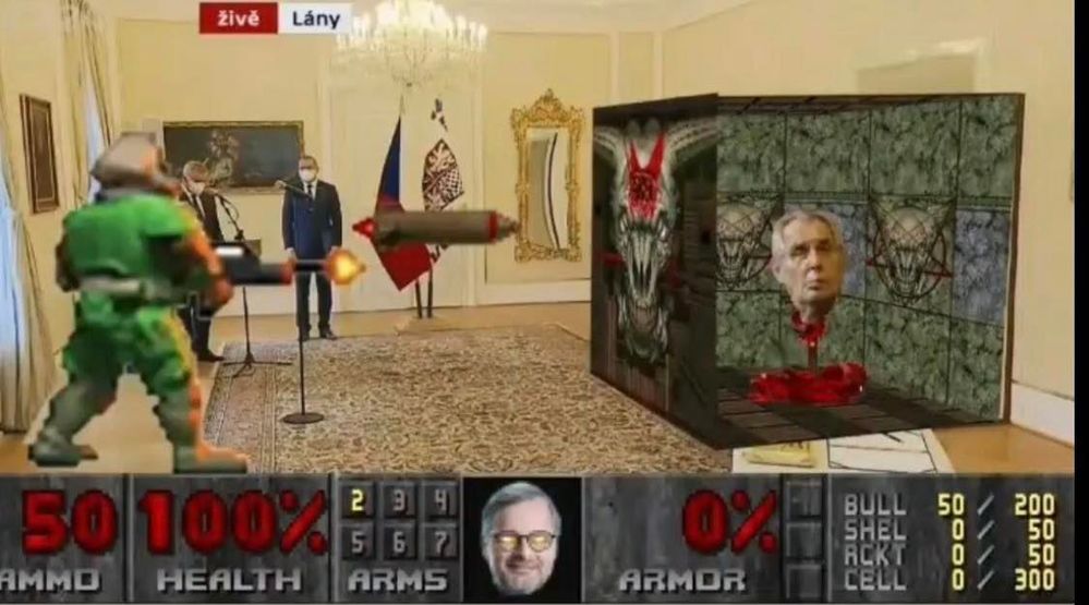 Internet si dělá legraci z Miloše Zemana za plexisklem