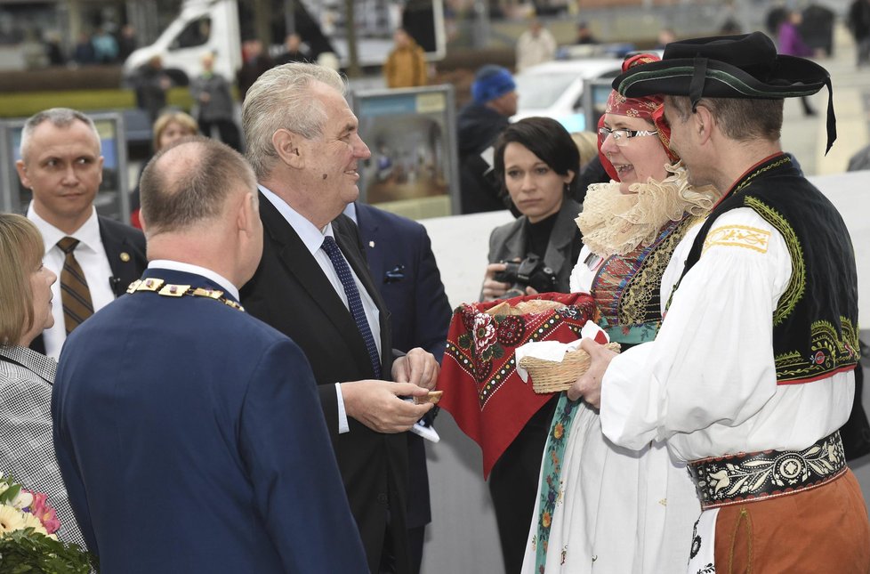 Prezident Miloš Zeman při návštěvě Olomouckého kraje (20. 3. 2017)