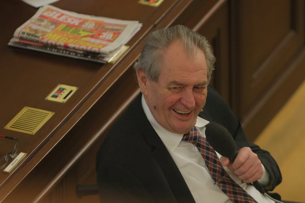 Jednání Sněmovny o rozpočtu: Prezident Miloš Zeman (18. 2. 2022)