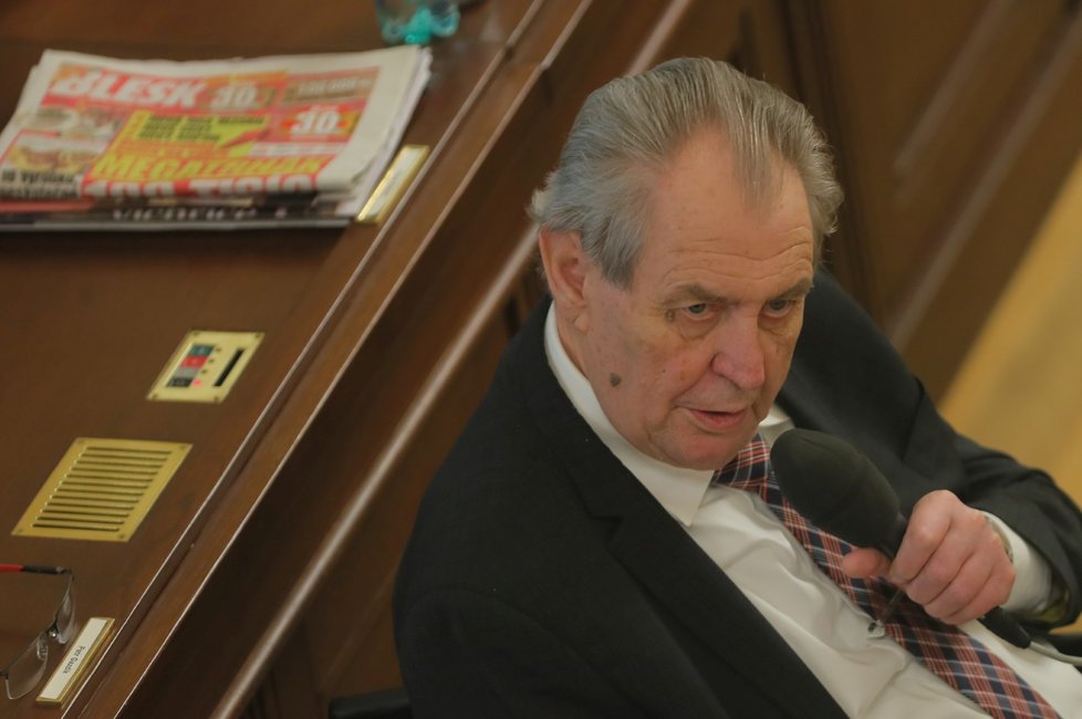 Prezident Miloš Zeman ve Sněmovně (18.2.2022)