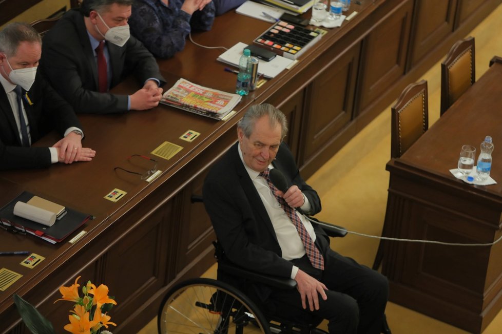 Prezident Miloš Zeman ve Sněmovně (18.2.2022)