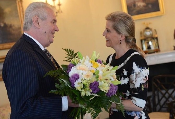 Prezident Zeman se Sophií, hraběnkou z Wessexu