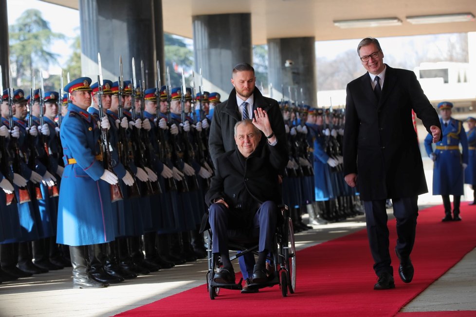 Prezident Miloš Zeman na návštěvě Srbska: Setkání s prezidentem Alexandrem Vučičem (30.1.2022)