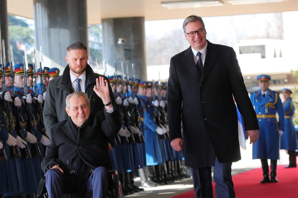 Prezident Miloš Zeman na návštěvě Srbska: Setkání s prezidentem Alexandrem Vučičem (30.1.2022)