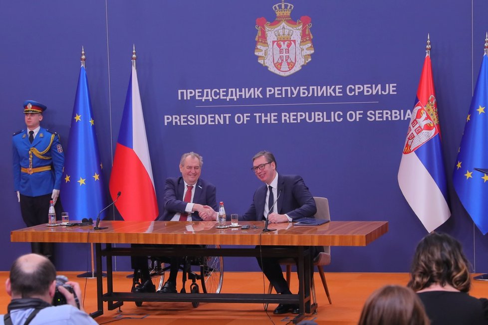 Miloš Zeman na návštěvě Srbska (30. 1. 2023)