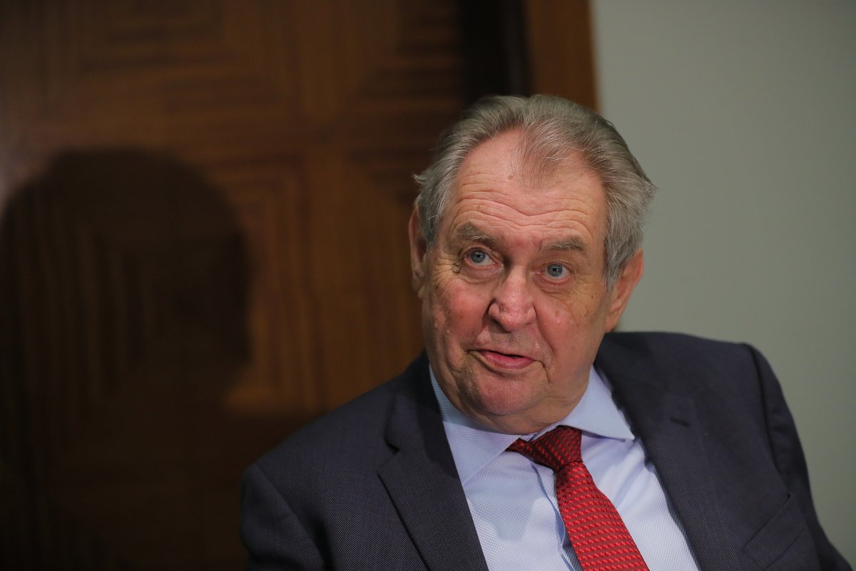 Miloš Zeman během brífinku pro novináře při své cestě do Srbska (29.1.2023)