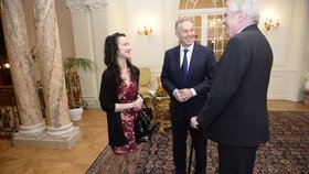 Prezident Zeman dnes v Lánech přivítal Tonyho Blaira.