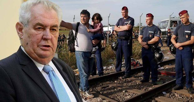 Podle prezidenta Zemana by na české hranice kvůli uprchlické krizi měla vyrazit armáda