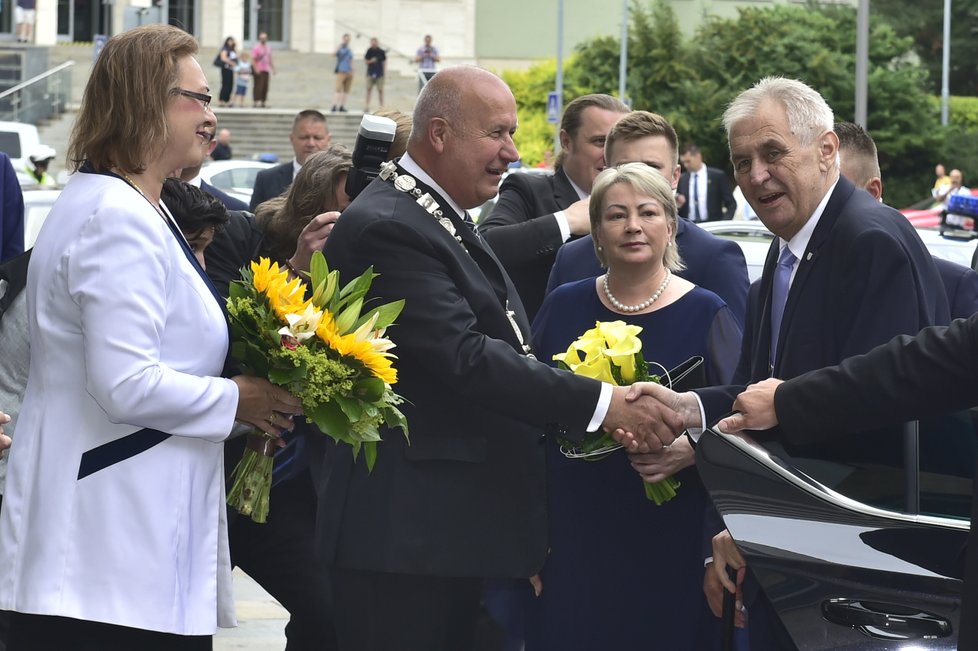 Prezident Miloš Zeman během návštěvy Ústeckého kraje