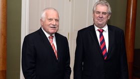 Setkání Václava Klause a Miloše Zemana na Hradě