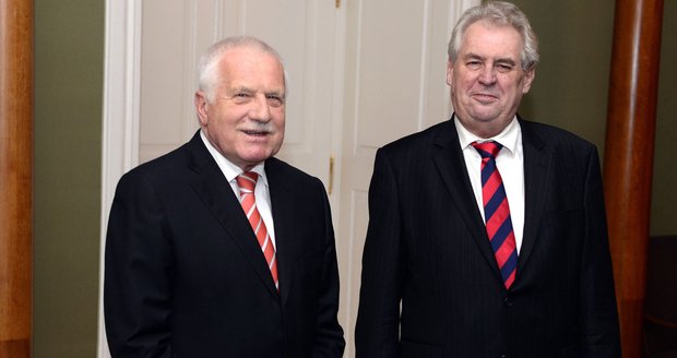 Setkání Václava Klause a Miloše Zemana na Hradě