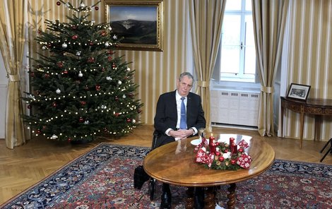 Prezident Miloš Zeman při vánočním poselství. (26.12.2021)