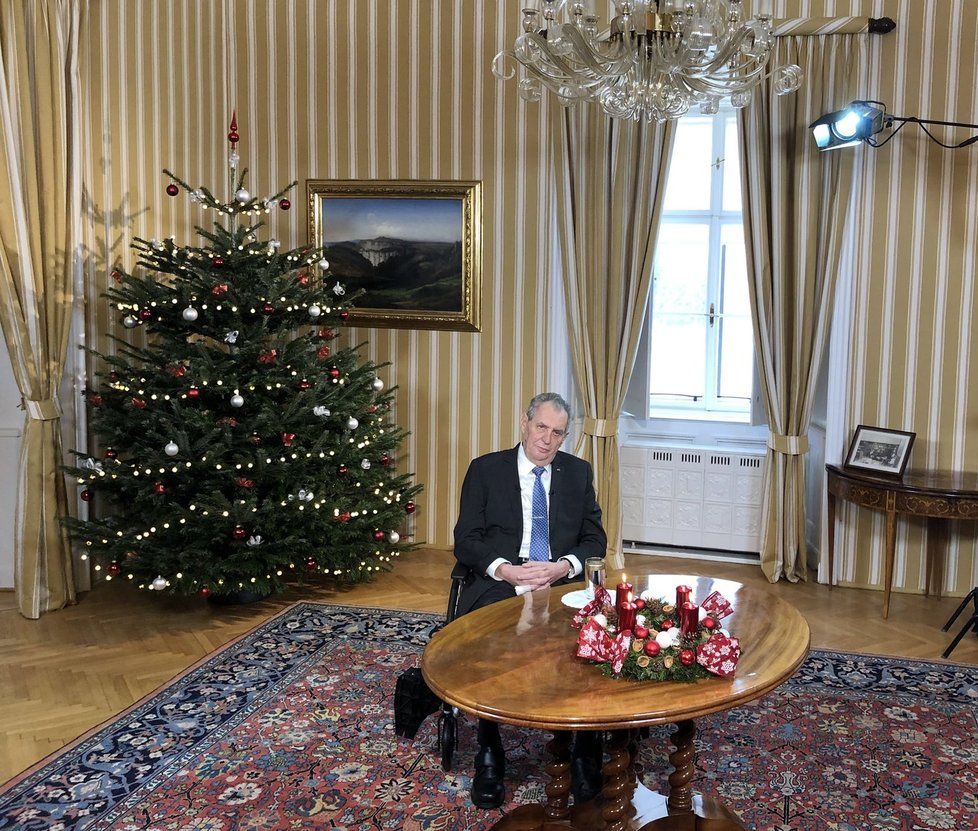 Prezident Miloš Zeman při vánočním poselství. (26.12.2021)