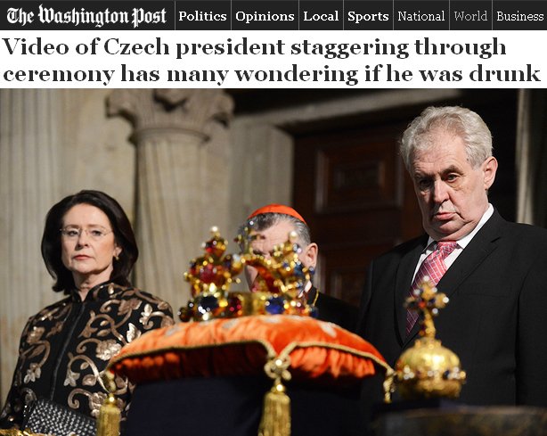 Miloš Zeman zaujal i v americkém plátku The Washington Post