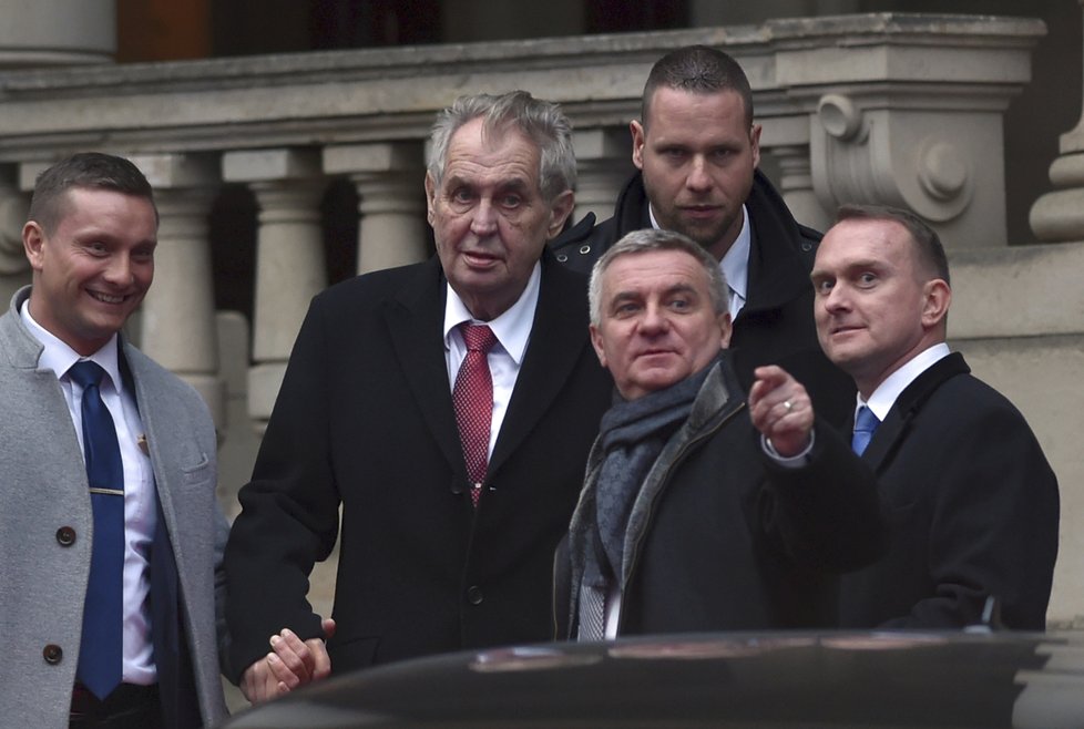 Miloš Zeman s Vratislavem Mynářem v Karlovarském kraji (19.3.2019)