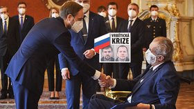 Ministr zahraničí Jakub Kulhánek a prezident Miloš Zeman