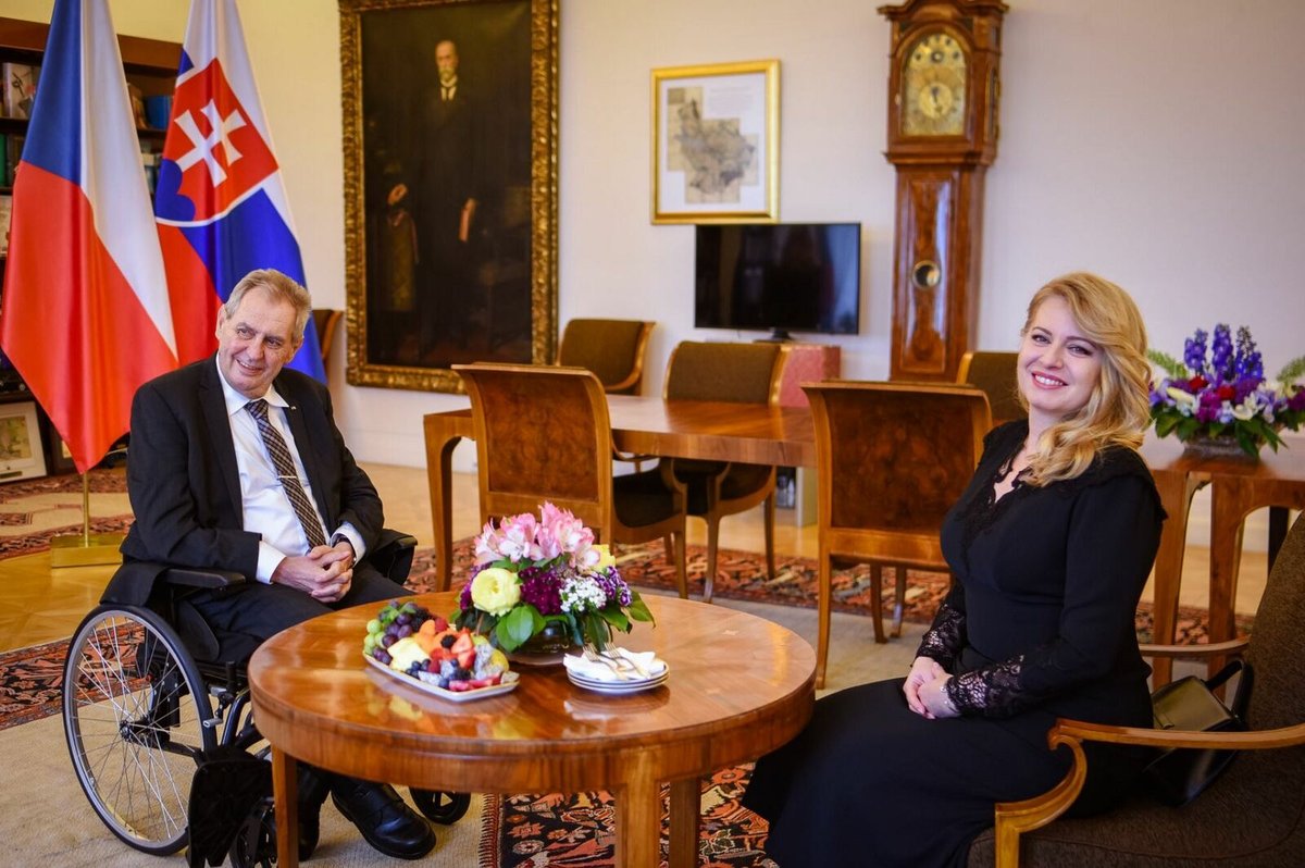 Prezident Miloš Zeman přijal slovenskou prezidentku Zuzanu Čaputovou (27.5.2022)