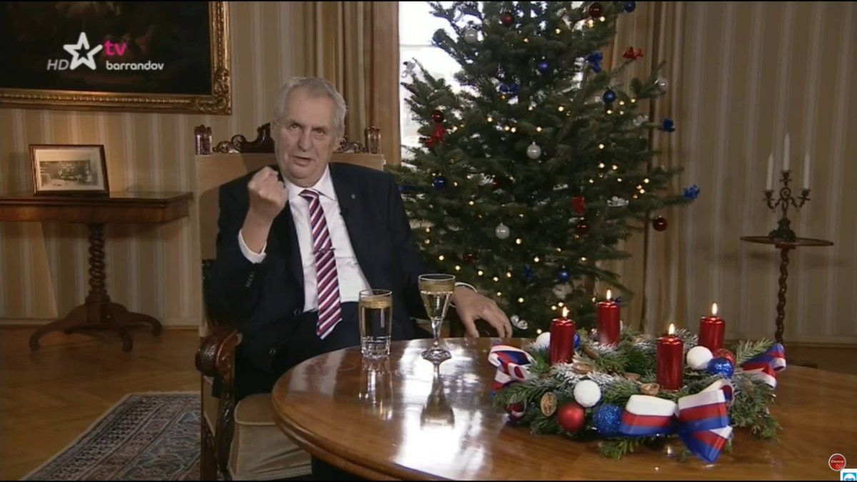 Miloš Zeman při vánočním poselství.