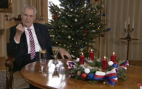 Miloš Zeman při vánočním poselství.