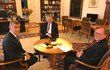 Jednání premiéra Andreje Babiše (ANO) a šéfa Nejvyššího kontrolního úřadu Miloslava Kaly u prezidenta Miloše Zemana