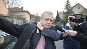 Europoslanec Miloslav Ransdorf (KSČM) před svou vilou v Praze-Libuši