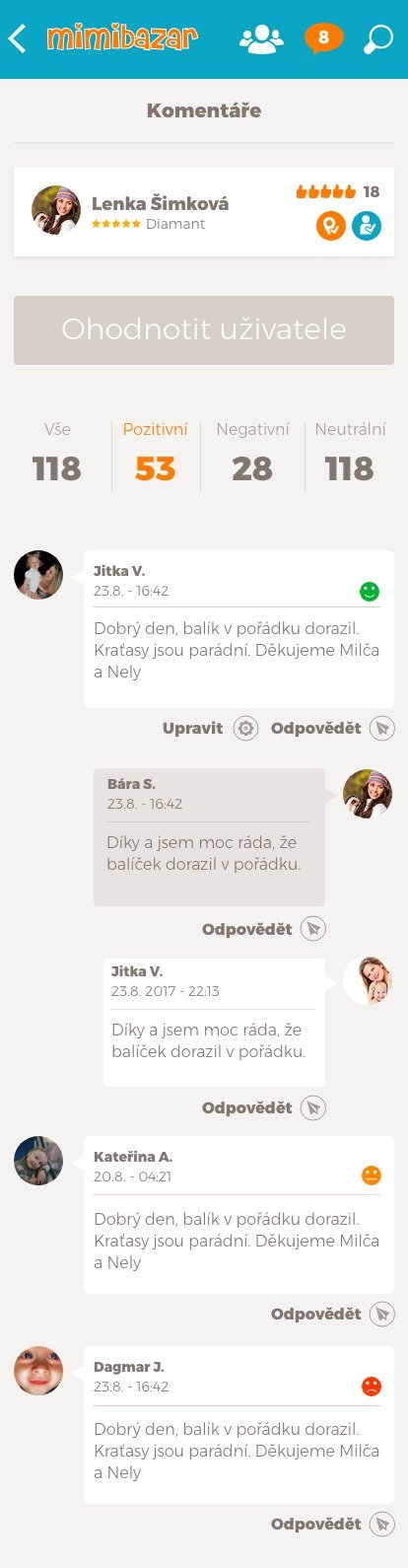 Takhle vypadá aplikace webu Mimibazar